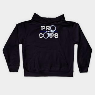 Pro Cops Blue Line Handcuffs Police Kids Hoodie